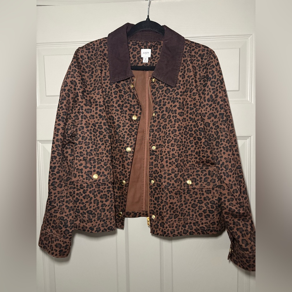 J. Crew Brown Leopard Utility Jacket - image 1